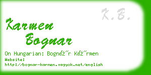 karmen bognar business card